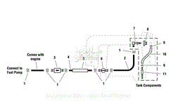 Fuel Supply Hose &amp; Tank Replacement Parts Group - Manual Start