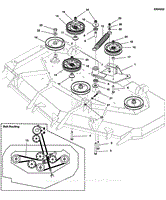 61&quot; Mower Deck Group - Pulleys, Belt &amp; Idler Arm - S/N: 2017528586 &amp; Below