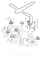 72&quot; Flat-Nosed Mower Deck - Pulleys, Belt &amp; Idler Arm