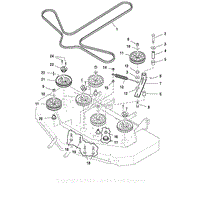 61&quot; Mower Deck - Pulleys, Belt &amp; Idler Arm