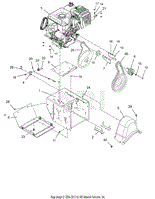 Engine, Frame and Belt Drive - 30&quot;