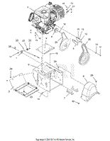 Engine, Frame and Belt Drive - 28&quot; Track