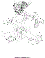 Engine, Frame And Belt Drive - 24&quot; EFI