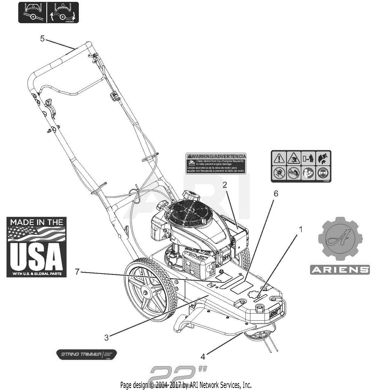 Ariens 946154 005000 String Trimmer Parts Diagram for Decals