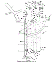 Mower Deck, Belt Idlers and Blades