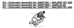 Kit - Carburetor Assembly