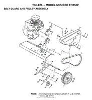 TILLER-BELT GUARD AND PULLEY