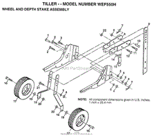 WHEEL AND DEPTH STAKE ASSEMBLY