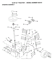 STEERING ASSEMBLY/18 HP 44&quot;