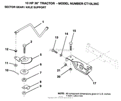 SECTOR GEAR/AXLE SUPPORT