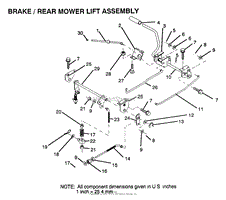 BRAKE/REAR MOWER LIFT