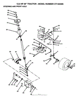 12.5HP 38&quot; TRACTOR-STEERING/AXLE