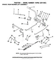 BRAKE/REAR MOWER LIFT