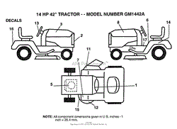 14 HP 42&quot; DECALS