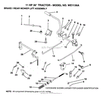 BRAKE AND REAR MOWER LIFT