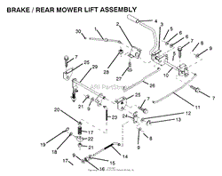 BRAKE AND REAR MOWER LIFT