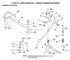 MOWER LIFT LEVER