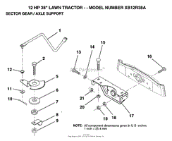 SECTOR GEAR AND AXLE SUPPORT