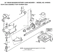 22&quot; REAR BAGGER/GEAR CASE ASSY