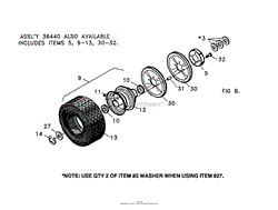 DRIVE WHEEL &amp; BRAKES VARIABLE SPEED MID-SIZE FIGURE 3A (PART 2)