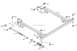 FIGURE 1A CUTTER DECK CRADLE ASM LIST OF PARTS