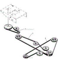 BELT CONFIGURATION 54&quot; GEAR DRIVE, VERSADECK MIDSIZE, FIGURE 15A