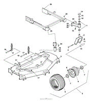 FIG. 1 CRADLE &amp; CASTER ASSEMBLY