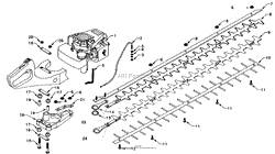 CUTTING BAR, HANDLE AND ENGINE ASSEMBLY