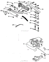 ENGINE AND REAR HANDLE ASSEMBLY