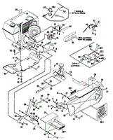 ENGINE, CLUTCH CONTROLS, BELT GUARDS, THROTTLE