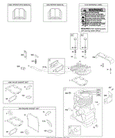 Cylinder, Cylinder Head, Gasket Set - Engine, Gasket Set - Valve, Operator&#39;s Manual, Warning Label