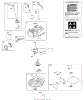 Camshaft, Crankshaft, Cylinder, Piston/Rings/Connecting Rod, Sump, Warning Label