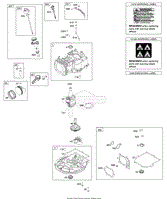 Camshaft, Crankshaft, Cylinder, Gasket Set, Piston/Rings/Connecting Rod, Sump, Warning Label