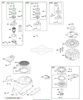 Blower Housing/Shrouds, Electric Starter, Flywheel, Rewind Starter