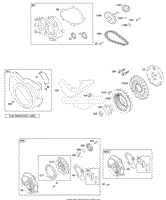 Blower Housing, Flywheel, Gear Reduction, Rewind Starter