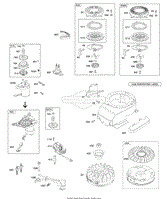 Blower Housing, Electric Starter, Flywheel, Rewind Starter