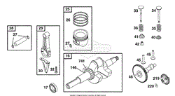 Piston Grp, Crank, Cam