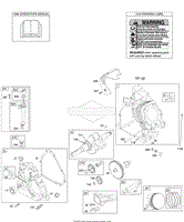 Camshaft, Crankcase Cover, Crankshaft, Cylinder, Lubrication, Operator&#39;s Manual, Piston/Rings/Connecting Rod, Warning Label