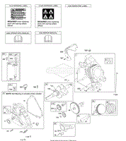 Camshaft, Crankcase Cover, Crankshaft, Cylinder, Lubrication, Operator&#39;s Manual, Piston/Rings/Connecting Rod, Warning Label