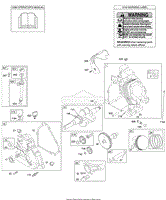 Camshaft, Crankcase Cover, Crankshaft, Cylinder, Lubrication, Operator&#39;s Manual, Piston/Rings/Connecting Rod, Warning Label