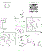 Camshaft, Crankcase Cover, Crankshaft, Cylinder, Lubrication, Operator&#39;s Manual, Piston/Rings/Connecting Rod, Warning Label