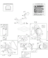 Camshaft, Crankcase Cover, Crankshaft, Cylinder, Lubrication, Operator&#39;s Manual, Piston/Rings/Connecting Rod, Warning Label