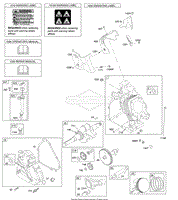 Camshaft, Crankcase Cover, Crankshaft, Cylinder, Lubrication, Operator&#39;s Manual, Piston/Rings/Connecting Rod, Warning Label