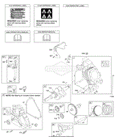 Camshaft, Crankcase Cover, Crankshaft, Cylinder, Lubrication, Operator&#39;s Manual, Piston/Rings/Connecting Rod, Warning Label