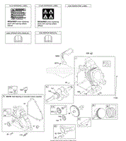 Camshaft, Crankcase Cover, Crankshaft, Cylinder, Lubrication, Operator&#39;s Manual, Piston/Rings/Connecting Rod, Warning Label