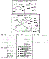 Gasket Set-Engine, Kit-Carburetor Overhaul