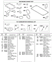 Engine Gasket Set, Carburetor Overhaul Kit