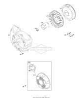 Blower Housing, Flywheel, Rewind Starter