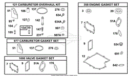 Engine/Valve Gasket Sets/Carburetor Overhaul Kits