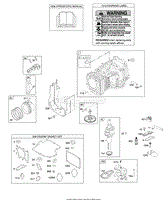 Camshaft, Crankshaft, Cylinder, Operator&#39;s Manual, Piston, Rings, Connecting Rod, Warning Label